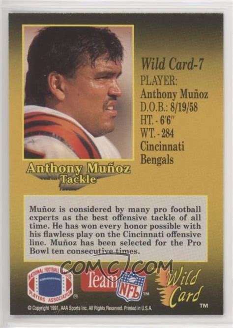 1991 Wild Card - [Base] #7 - Anthony Munoz