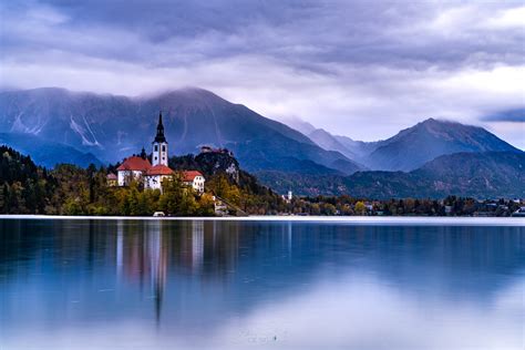 #856216 Lake Bled, Bled castle, Slovenia, Lake, Mountains, Castles, Winter, Alps, Snow - Rare ...