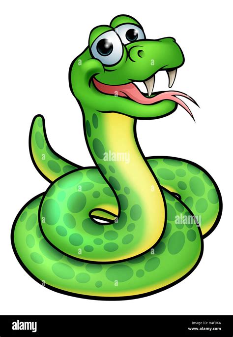 An illustration of a cute cartoon snake Stock Photo - Alamy