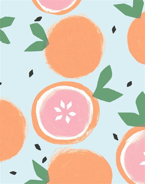 Pale Blue 'Grapefruit' Wallpaper By Tea Collection - Light Blue Kid's Fruit Wallpaper For Walls ...