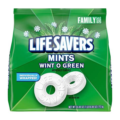 Life Savers Wint O Green Breath Mints Hard Candy Family Size - Shop Gum ...