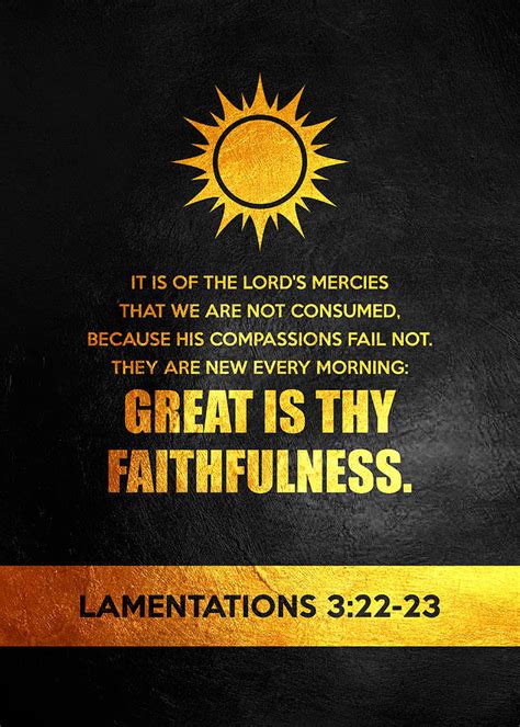 Lamentations 3 22-23 Bible Verse Wall Art Digital Art by Bible Verse ...