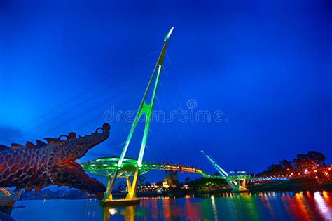 The Sarawak River Cruise Passes Kuching`s Iconic Tourism Attraction, the Darul Hana Bridge and ...