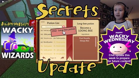 AndersonPlays Roblox Wacky Wizards 👀SECRETS UPDATE - All 9 New Potions and New Ingredients ...