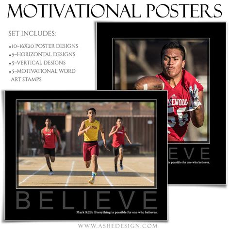 Sports Poster Templates | Motivational Set 10 – AsheDesign