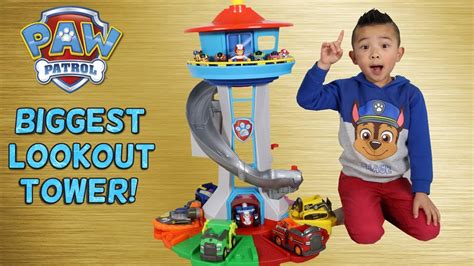 BIGGEST Paw Patrol Lookout Tower! Toy Unboxing With Chase Marshall Skye Rocky Rubble Zuma Ckn ...