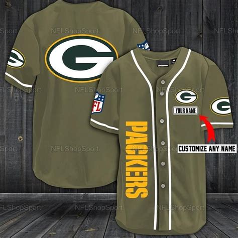 Green Bay Packers NFL Baseball Jersey - Meteew