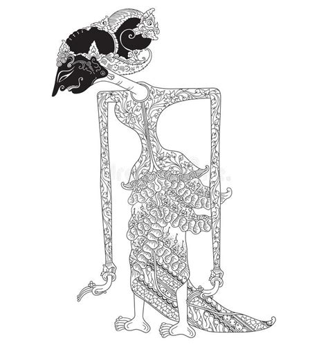 Kunti. A character of traditional puppet show, wayang kulit from java indonesia royalty free ...