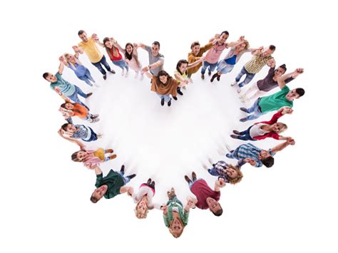 Above View Of Group Of Young People Making Heart Shape Stock Photo - Download Image Now - iStock