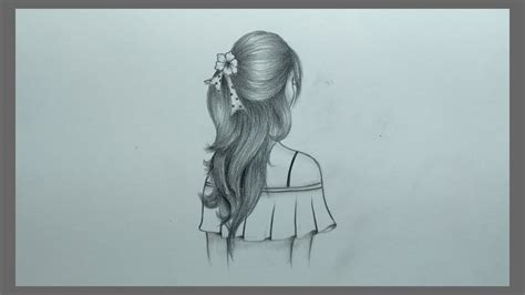 Pencil Shading Drawing A beautiful Girl Backside Step By Step - YouTube