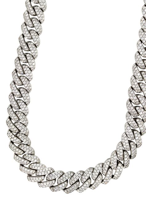 14k White Gold Mens Diamond Miami Cuban Link Chain – goldurban.com