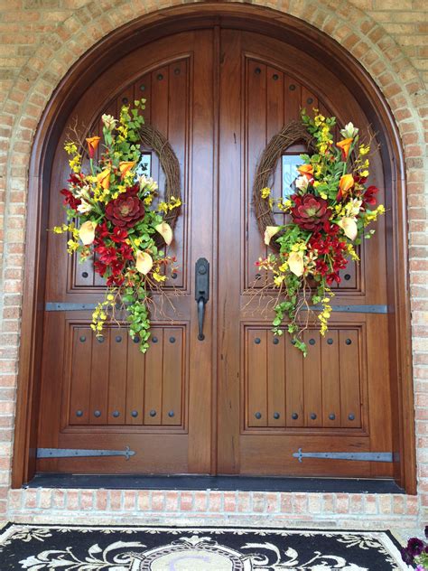 Silk wreaths #doubledoorwreaths Silk wreaths | Summer front door wreath ...