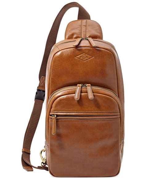 Fossil Mick Leather Slingpack Backpack in Brown for Men | Lyst