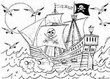 Ocean Pirate Ship Coloring Page » Turkau sketch template