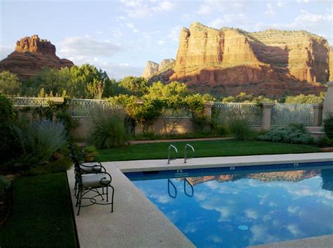 The Canyon Villa Bed and Breakfast in Sedona Arizona has a pool with an ...