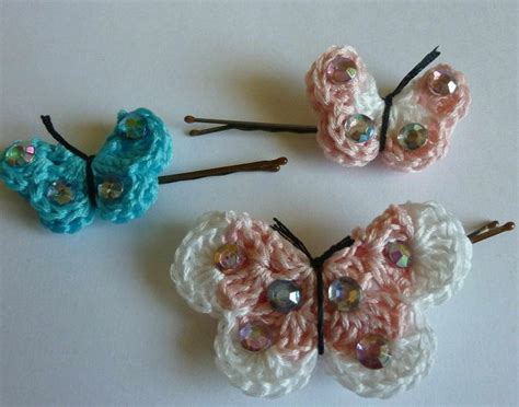 Butterfly Bobby Pins | AllFreeCrochet.com