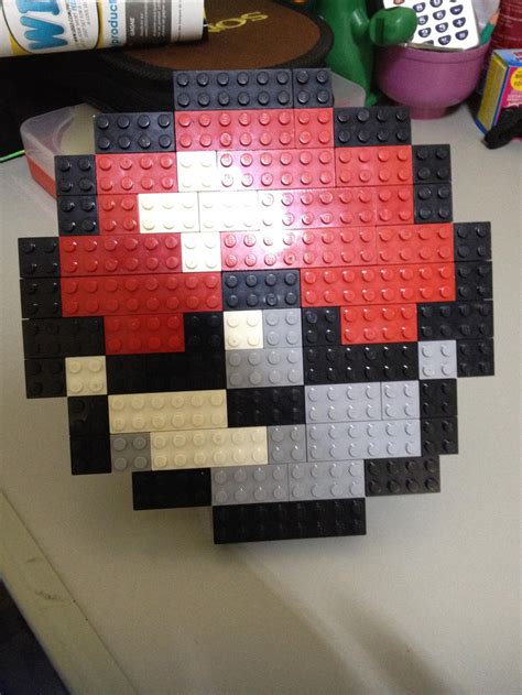 Lego pixel art pokeball by Pedropokefan on DeviantArt