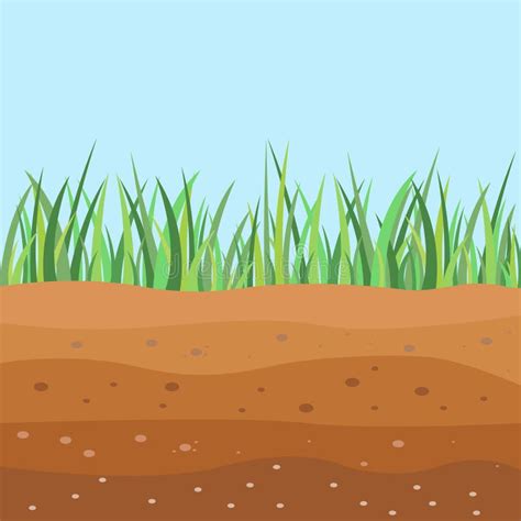 Underground Soil Layers, Green Grass Surface.Brown Clay Structure ...