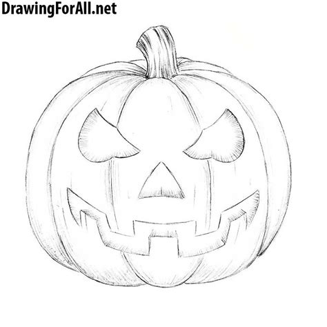 How to Draw a Halloween Pumpkin | Pumpkin drawing, Halloween drawings, Pumpkin sketch