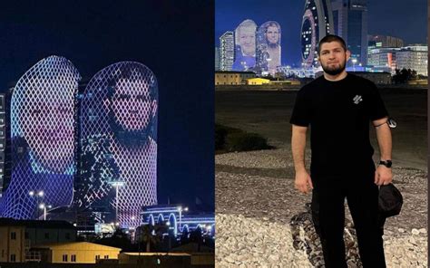 Images of Khabib Nurmagomedov and his late father appear on Twin Towers ...