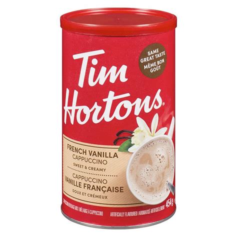 Tim Hortons Cappuccino - French Vanilla - 454g | French vanilla, French vanilla cappuccino, Hot ...