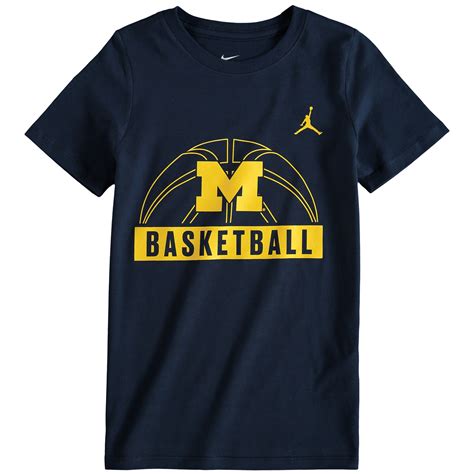 Brand Jordan Michigan Wolverines Preschool Navy Basketball and Logo T-Shirt