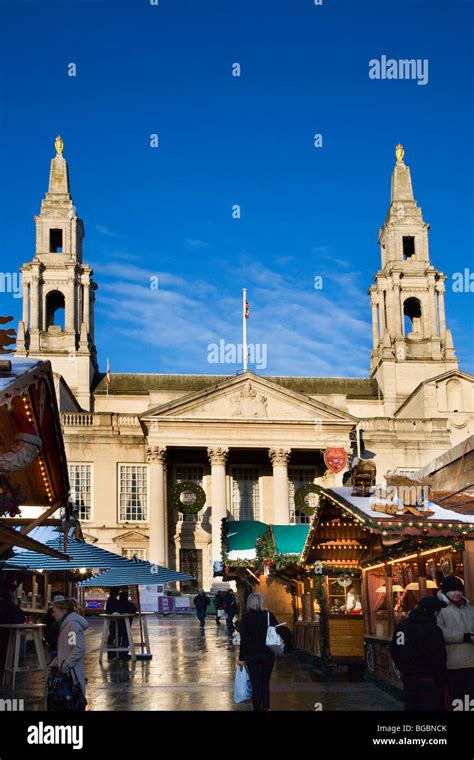 German Christmas Market in Millennium Square Leeds Yorkshire England Stock Photo - Alamy