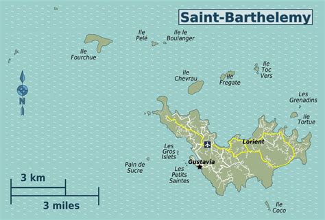 Large detailed map of Saint Barthelemy with roads and airport | Saint Barthelemy | North America ...