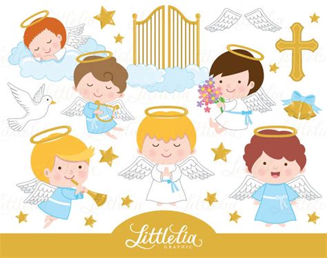 Angels Clipart Angel Boys Clipart 17050 - Etsy