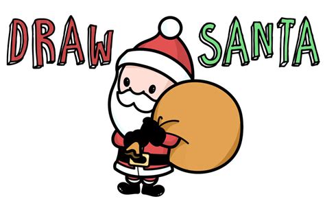 How to Draw a Cute Cartoon Santa Claus Easy Steps Tutorial for Kids - How to Draw Step by Step ...