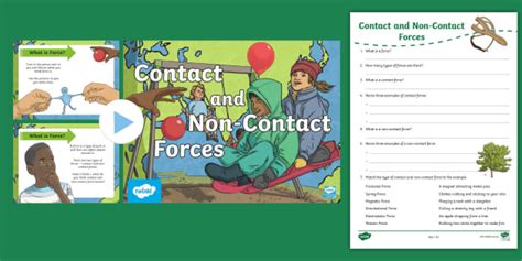 Contact and Non-Contact Forces SlideShow and Worksheet