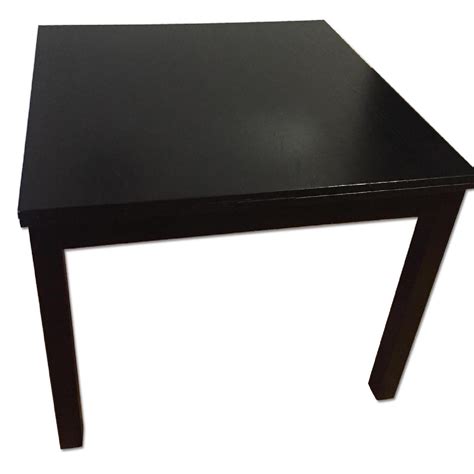 Ikea Black Square Dining Table w/ Extension Leaves - AptDeco