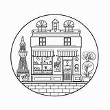 Parisian Cafe Coloring Joy  Page sketch template