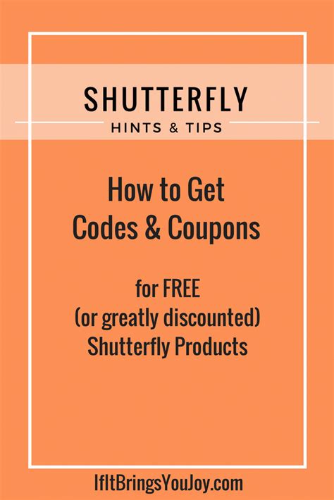 Shutterfly Tips: Promo Codes & Coupons | IfItBringsYouJoy