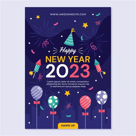 2023 New Year Poster Template 13360384 Vector Art at Vecteezy