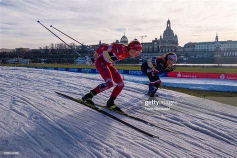 Women racing at the FIS cross-country skiing sprint World Cup on the ...