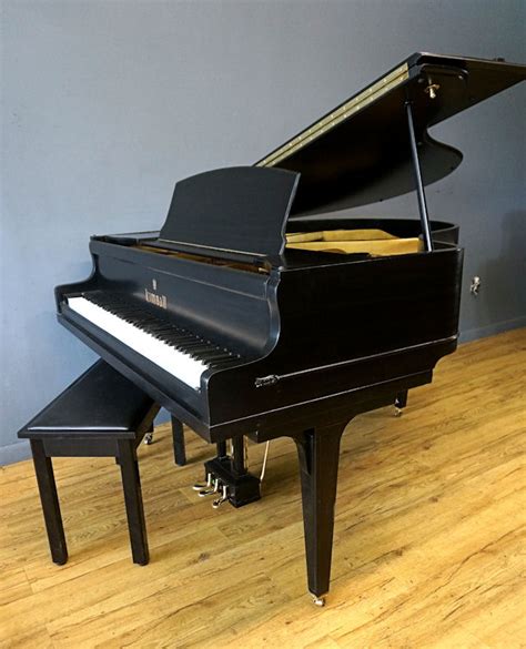 Kimball Baby Grand Piano Ebony Black, New Matching Bench - Cameron Piano