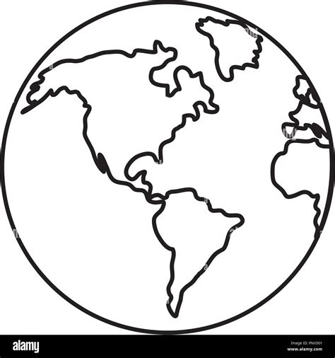 outline global earth planet geography design Stock Vector Image & Art ...