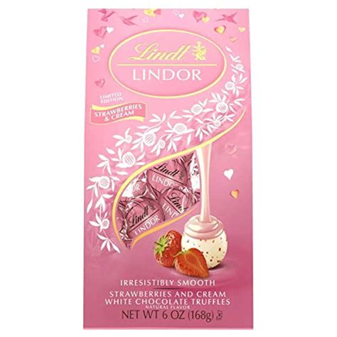 Lindt Lindor Valentine's Day Strawberries and Cream White Chocolate ...