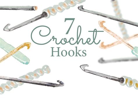 Crochet Clipart Hooks Hand Drawn Watercolor Png Illustration Commercial ...