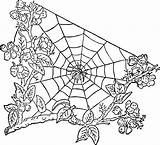 Spider With Web Coloring Page  Free Printable Pages sketch template