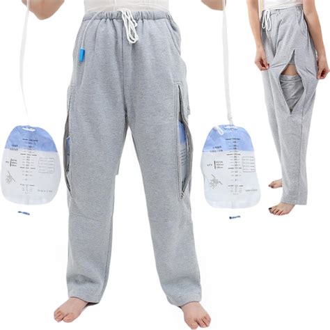 Catheter Leg Bag Pants, Urine Bag Holder Pants for Men/Women, Double ...