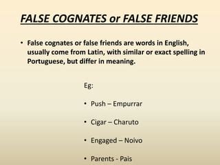 False Cognates | PPT