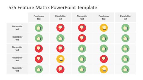 5x5 Feature Matrix PowerPoint Template - SlideModel