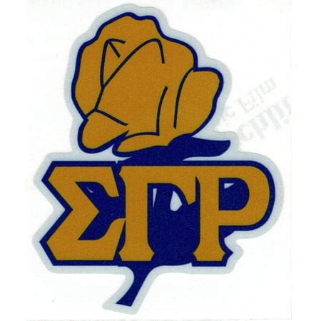 Sigma Gamma Rho Rose Flower Reflective Symbol Decal Sticker [Royal Blue/Gold - 4.75" x 3.625 ...