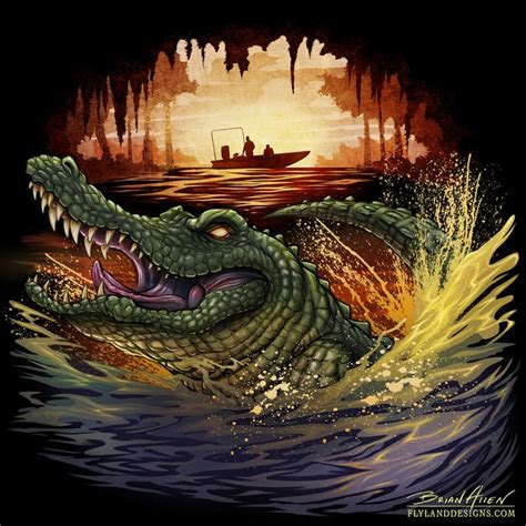 Dark Illustrations by Brian Allen | Alligators art, Crocodile illustration, Art