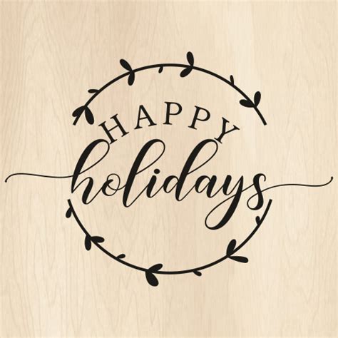 Happy Holidays Circle SVG | Happy Holidays PNG | Happy Holidays Wreath vector File