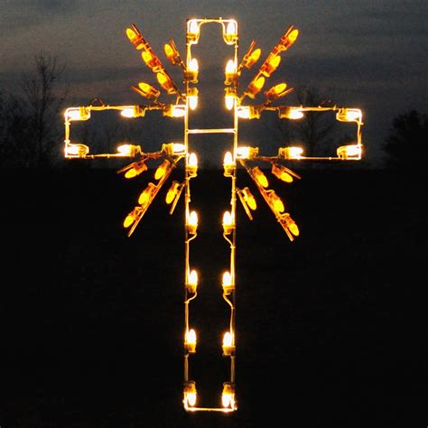 Holiday Lighting Specialists 3.92-ft Cross Outdoor Christmas Decoration ...