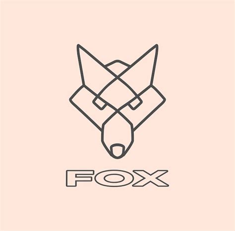 Premium Vector | Fox line art logo illustration