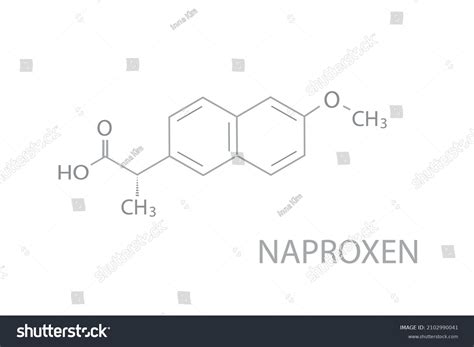 Naproxen Molecular Skeletal Chemical Formula Stock Vector (Royalty Free ...